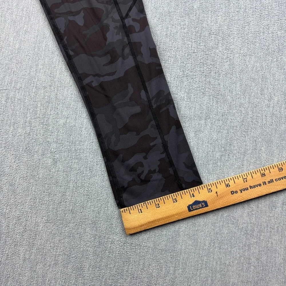 Lululemon Leggings Womens 4 Black Camo Fast Free Crop II 19